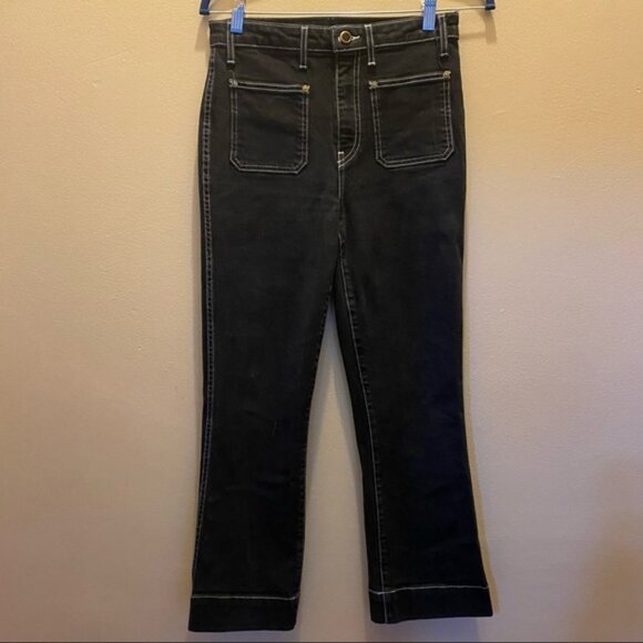 KHAITE Black Raquel hi rise crop jeans 28 - Picture 1 of 4